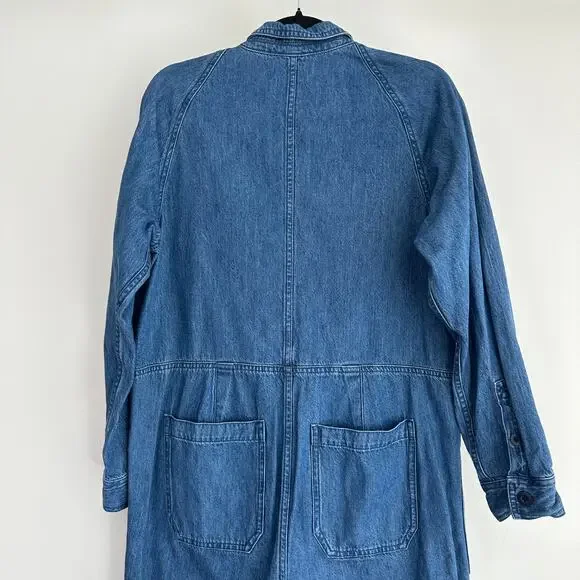 Madewell Denim Jumpsuit Womens Medium Retro Coveralls Long Sleeve Relaxed - Picture 5 of 8